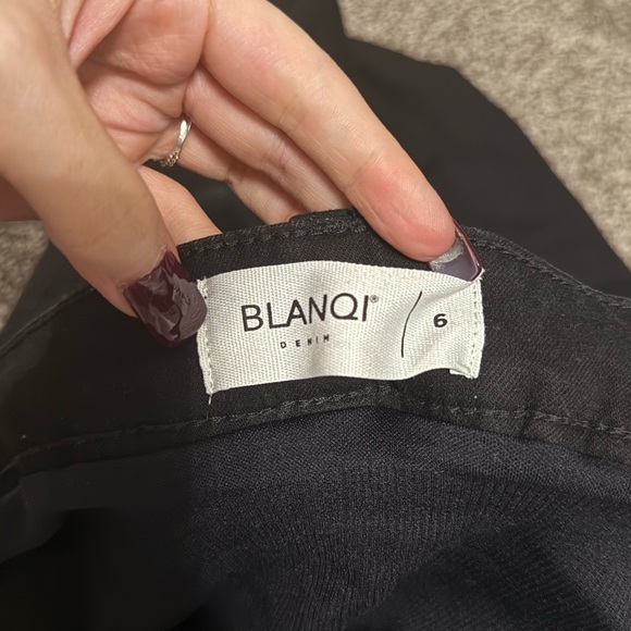 BLANQI Maternity Belly Support Skinny Jeans Black Distressed Size 6 - Picture 4 of 5